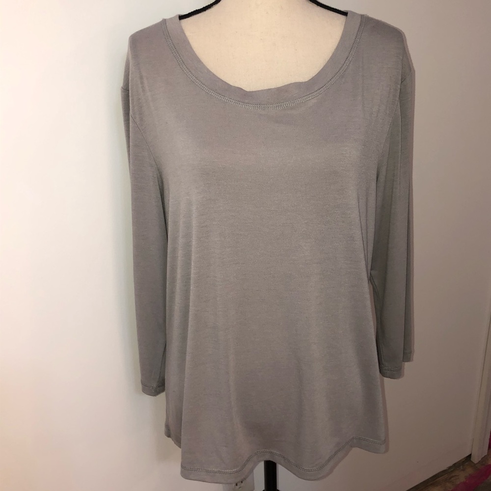 Kaktus gray 3/4 sleeve viscose tee Size 1x